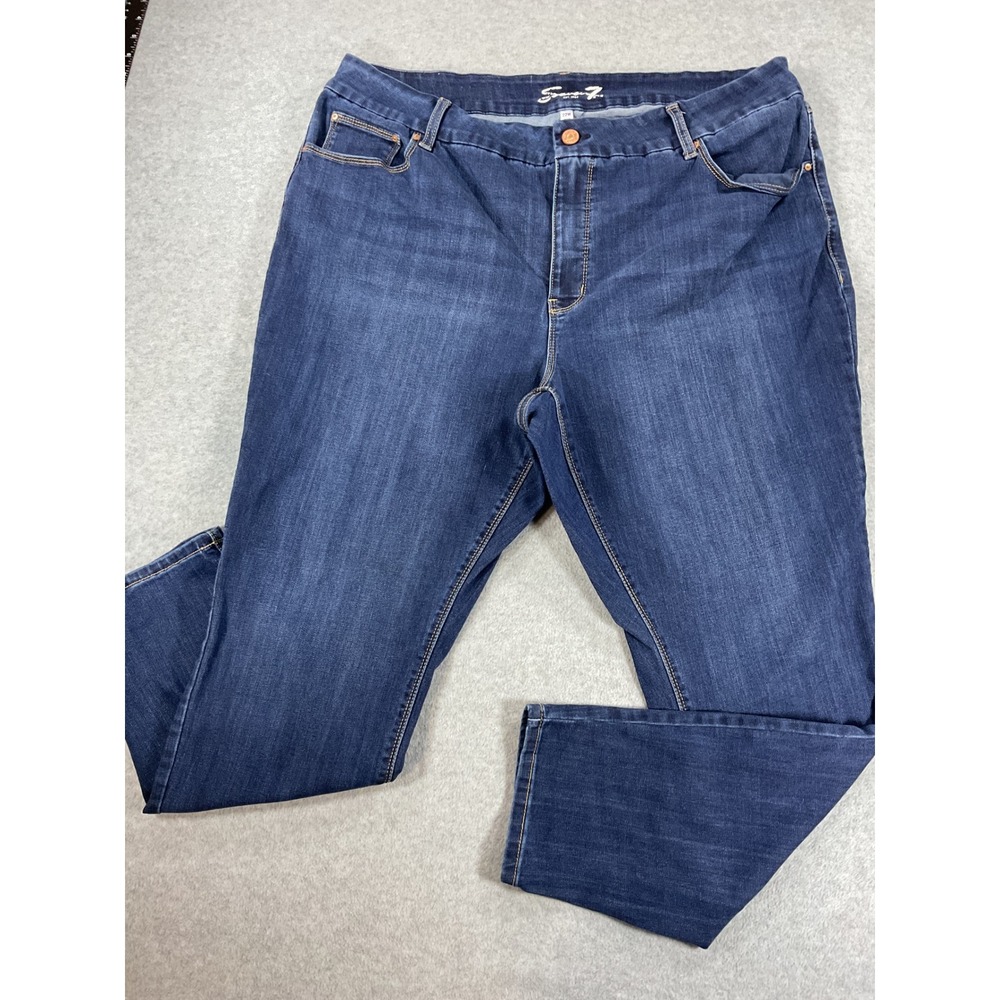 Seven7 Tummyless High Rise Skinny Jeans 22W Mulan Blue SX1975DE25 2756